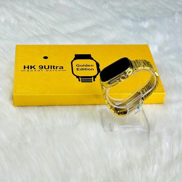 HK9 Ultra Golden Edition – 2.2" Infinite Display Smartwatch | Luxe Style, Limitless Features