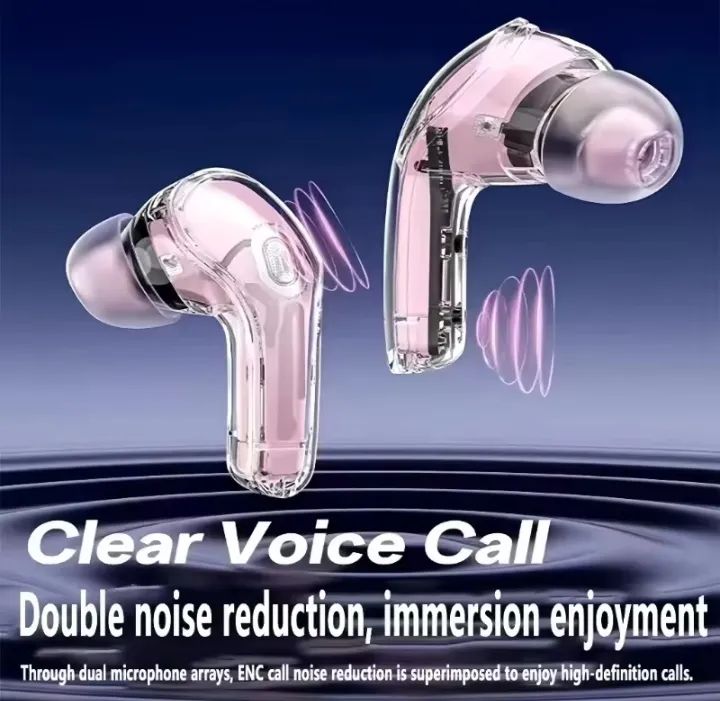 Air 39 Wireless Earbuds – Transparent Design, Super Bass, LED Display | Bluetooth 5.3, 30H Playtime, IPX5 Waterproof, HD Calling