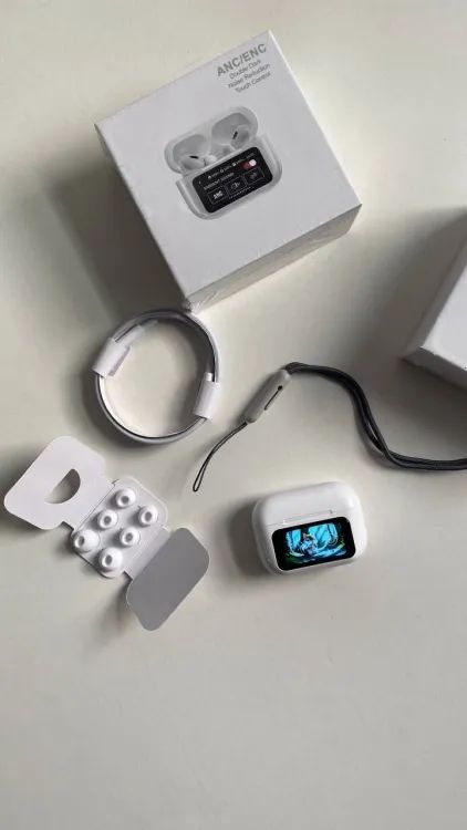 A9 Pro 2 Earbuds with LCD Tablet – AirPods-Style + Touchscreen Display, Bluetooth 5.3 (iOS/Android)