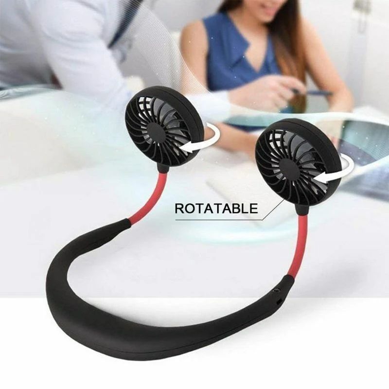 Breeze Buddy Pro – Wearable Neck Fan | 3-Speed Hands-Free Cooling, Rechargeable & Ultra-Light for Sports, Work, and Travel!