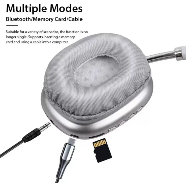 P9 Wireless Bluetooth Headphones with Mic – Noise Cancelling Headsets, Stereo Sound Earphones for Sports & Gaming, Supports TF Card Playback