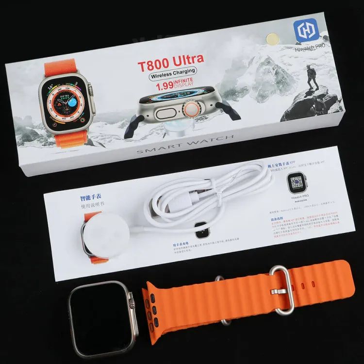 T800Ultra Smart Watch – Ocean Strap Edition | Bluetooth Calls, Wireless Charging & Epic Battery Life!